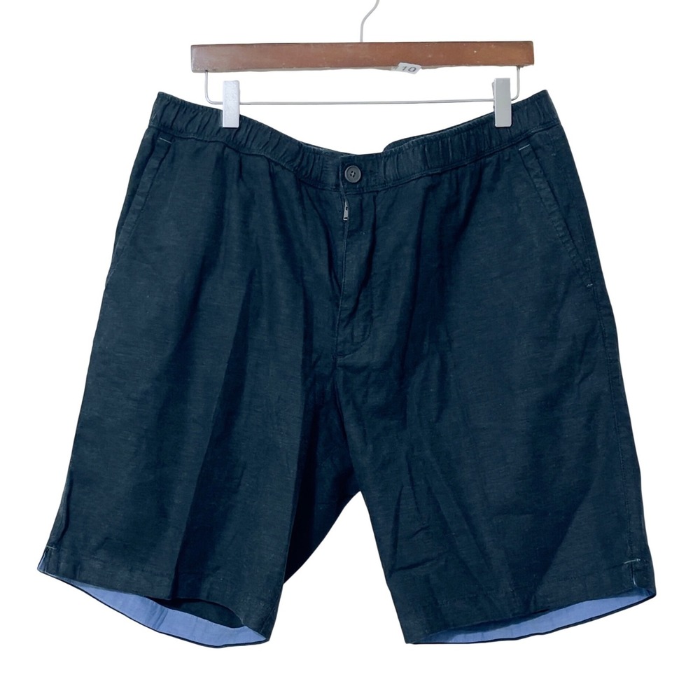Tommy Bahama Mens Shorts XL Blue Linen Blend Elastic Waist Drawstring Beach
